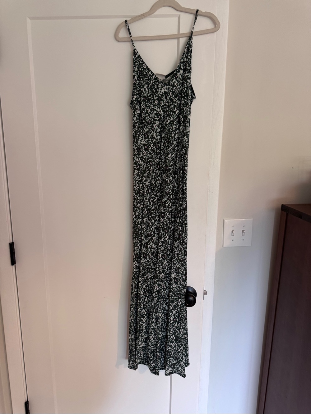 a new day Black and White Floral Spaghetti Strap Maxi Dress